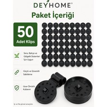 deyhome UV Dayanımlı Gölgelik Sabitleme Klipsi 50 Adet Güçlü Sabitleme için Bahçe ve Sera Kullanımı