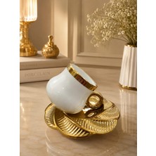 Hxa Collection Damla Altın Yaldızlı 6 Lı Kahve Fincan Takımı