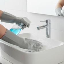 Vuralsin38 Büyük Boy Silikon Bulaşık Eldiveni | Fırçalı, Ovma Yüzeyli | Yanmaz, Su Geçirmez, Çok Amaçlı | Mutfak, Banyo, Araba Temizliği | Gıda Uyumlu