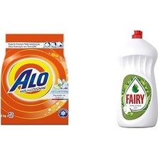 Vuralsin38 Alo 6 kg Kar Çiçeği Ferahlğı Beyazlar ve Renkliler Hızlı Çözülme Toz Deterjan & Fairy Sıvı Bulaşık Deterjanı Elma Kokulu, 1500 ml