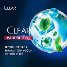 Vuralsin38 Clear Men Sport 3in1 Ferahlatıcı Mentol ile 350 ml X2 + Clear Men 3in1 Arındırıcı Kömür ile 350 ml