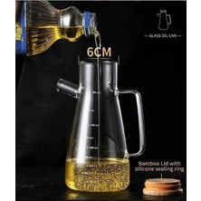 Vuralsin38 Life 2 Adet Bambu Kapaklı Borosilikat Cam Yağdanlık 900 ml MIT1071
