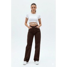 Layal My Beauty Lmb Kadın Palazzo Salaş Rahat Kesim Likralı Yüksek Bel Jeans Kot Pantolon Yeni Sezon