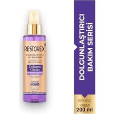 Vuralsin38 Restorex Collagen & Biotin Sıvı Saç Kremi – Durulanmayan, Dolgunlaştırıcı Etki, Kolajen & Biotin Içerikli, Anında Tarama & Parlaklık, 200 ml