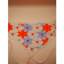 Stelle Jewelry Kadın Örgü Bandana Renkli Çiçek Motifli El Örgüsü Saç Aksesuarı