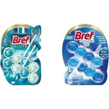 Vuralsin38 Wc Deluxe Yasemin Premium Klozet Temizleme Topları (1 x 2 Adet) ve Bref Wc Brilliant Jel Buzul Okyanus Kokulu Hepsi 1 Arada 2'li Klozet Temizleme Topu (1 x 2 Adet)