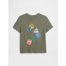 Gap Erkek Bebek Haki Grafik Baskılı T-Shirt