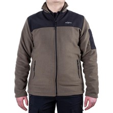 Outdoor Polar Ceket Haki - Sıcak Tutan Polar - Softshell Omuz - Fermuarlı Cep L