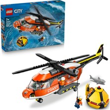 Vuralsin38 City Sahil Güvenlik Helikopteri 60503 – 7 Yaş ve Üzeri Çocuklar Için Pilot, Sivil, 2 Sahil Güvenlik Görevlisi ve Köpekbalığı Minifigürü Içeren Oyuncak Yapım Seti, Hediye Fikri (551 Parça)