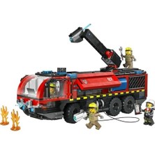 Vuralsin38 City Havaalanı Itfaiye Kamyonu 60499 – 7 Yaş ve Üzeri Çocuklar Için 4 Itfaiyeci Minifigürü ile Koltuklu Ayrıntılı Kokpit Içeren Yaratıcı Oyuncak Araba Yapım Seti, Hediye Fikri (691 Parça)