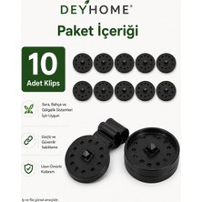 Deyhome 10 Adet Gölgelik Sabitleme Klipsi Uv Dayanımlı Gölge Filesi Klipsi Sera Bahçe Tente Ağ Sabitleme Kelepçesi