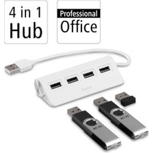 Vuralsin38 USB Hub, 4 Ports, USB 2.0, 480 Mbit/s, Beyaz
