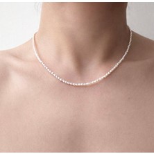Taşmir Sertifikalı Gerçek Küçük Arpa Inci Kolye 2-3 mm