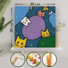 Palmiye Hobi Sanat Sayılarla Boyama 20X20 Tuval Seti Fırça Boya Dahil Çıtaya Gerili - Patili Gezegen