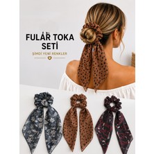 My Takı Store Yazlık Kadın Fularlı Lastikli 3 Lü Toka Seti