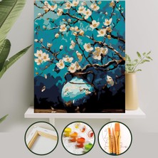 Palmiye Hobi Sanat Sayılarla Boyama 40X50 cm Tuval Seti Fırça Boya Dahil Çıtaya Gerili - Mavi Bahar