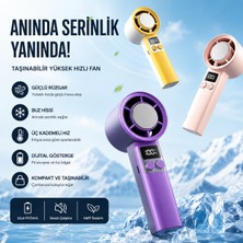 Azurtech 199 Kademeli Dijital El Fanı – Yarı Iletken Soğutmalı, 12000 Rpm Turbo Motorlu, Taşınabilir Şarjlı Mini Fan
