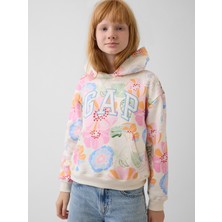 Gap Kız Çocuk Çok Renkli Relaxed Gap Logo Fransız Havlu Kumaş Sweatshirt