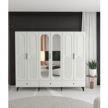 T&B DERİN 6 KAPAKLI ÇEKMECELİ GARDIROP - TAMAMI MDF