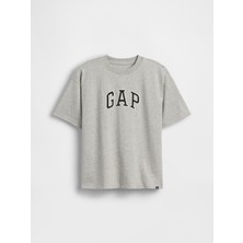 Gap Erkek Çocuk Gri Arch Logo T-Shirt