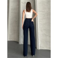 Bees Jeans Camelia Gold Ikon 90's Koyu Mavi Lacivert Süper Extra Yüksek Bel Palazzo Salaş Jean Pantolon