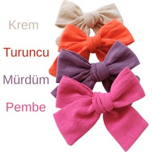Liliza Accessories 4 Renk Keten Klips Toka Seti - Krem, Pembe, Turuncu, Mürdüm