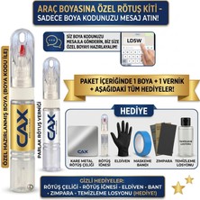 CAXCOLORS Araba Boya Koduna Özel Rötüş Boyası Seti (25ML Boya Vernik Zımpara Bant Çelik Eldiven Temizleme)