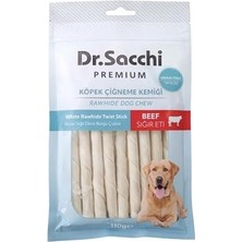 Vuralsin38 Dr.sacchi Premium Sığır Etli Beyaz Sığır Derisi Çubuk Tahılsız Köpek Ödülü 5" 7-8 gr 15'li