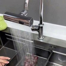 Vuralsin38 Mutfak ve Banyo Için 1080 Derece Dönebilen Robotik Musluk Başlığı - Çok Fonksiyonlu Şelale Akışlı Havalandırıcı, M22/M24 Uyumlu, Kolay Kurulumlu Tasarruf Başlığı