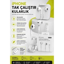 Azurtech Lightning Kablolu Kulaklık – Mikrofonlu, Kumandalı, Tak Çalıştır Stereo Kulaklık