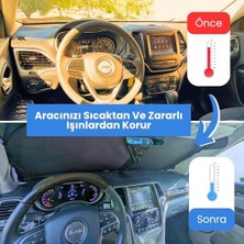 Vuralsin38 Araba Ön Cam Güneşlik Kolay Katlanabilir ve Yer Kaplamaz (150CM x 70CM) - Uv Koruma ve Isı Azaltma Otomobil Güneşlikleri - Dayanıklı ve Hafif Ön Cam Gölgelik - Standart Boyutlara Uygun