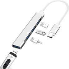Vuralsin38 Type-C To USB Hub 4 Port Çoklayıcı Ile Uyumlu Çoğaltıcı Adaptör