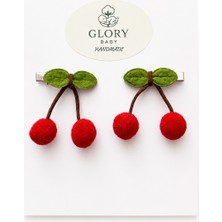 Glory Baby Kız Bebek Kiraz Figürlü Klips Toka Seti