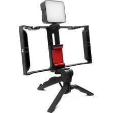 Vuralsin38 Ayex Ax-Pc3 Telefon Cage Rig | Çoklu Hot Shoe ve 1/4” Vida Bağlantılı | Vlog, Video ve Canlı Yayın Telefon Kafesi
