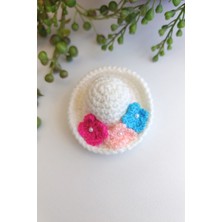 Liliza Accessories Örgü Renkli Çiçekli Şapka Çocuk Tokası