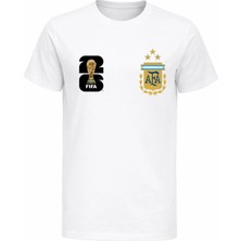 Efendioğlu Design Arjantin Milli Takımı Logolu 2026 Dünya Kupası Baskılı Pamuklu T-Shirt