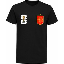 Efendioğlu Design Ispanya Milli Takımı Logolu 2026 Dünya Kupası Baskılı Pamuklu Çocuk T-Shirt