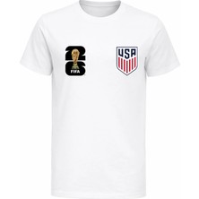 Efendioğlu Design Usa Amerika Milli Takımı Logolu 2026 Dünya Kupası Baskılı Pamuklu Çocuk T-Shirt