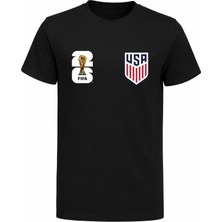 Efendioğlu Design Usa Amerika Milli Takımı Logolu 2026 Dünya Kupası Baskılı Pamuklu Çocuk T-Shirt