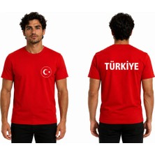 Efendioğlu Design Arkasında Türkiye Yazan Önünde Türk Bayrağı Olan 2026 Dünya Kupası Milli Takım Tişörtü