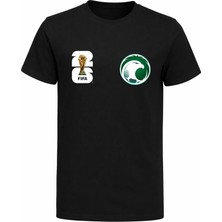 Efendioğlu Design Suudi Arabistan Milli Takımı Logolu 2026 Dünya Kupası Baskılı Pamuklu T-Shirt