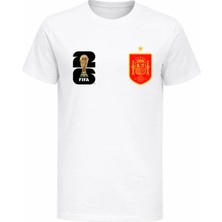 Efendioğlu Design Ispanya Milli Takımı Logolu 2026 Dünya Kupası Baskılı Pamuklu T-Shirt
