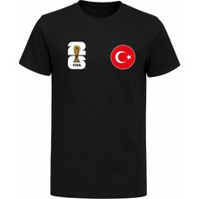 Efendioğlu Design Solda Ay Yıldız Sağda Dünya Kupası Logosu Milli Takım 2026 Dünya Kupası T-Shirt
