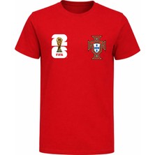 Efendioğlu Design Portekiz Milli Takımı Logolu 2026 Dünya Kupası Baskılı Pamuklu T-Shirt