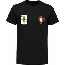 Efendioğlu Design Portekiz Milli Takımı Logolu 2026 Dünya Kupası Baskılı Pamuklu T-Shirt