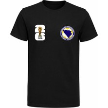 Efendioğlu Design Bosna Hersek Milli Takımı Logolu 2026 Dünya Kupası Baskılı Pamuklu Çocuk T-Shirt