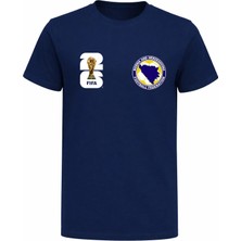 Efendioğlu Design Bosna Hersek Milli Takımı Logolu 2026 Dünya Kupası Baskılı Pamuklu T-Shirt