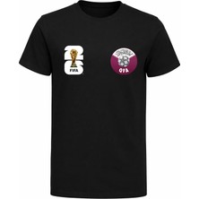 Efendioğlu Design Katar Milli Takımı Logolu 2026 Dünya Kupası Baskılı Pamuklu T-Shirt