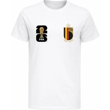 Efendioğlu Design Belçika Milli Takımı Logolu 2026 Dünya Kupası Baskılı Pamuklu T-Shirt