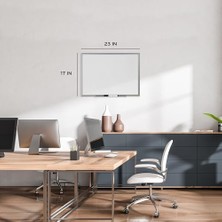 Vuralsin38 U Brands Manyetik Kuru Silme Kartı, 17'' x 23'', Gümüş Alüminyum Çerçeve (070U00-01)